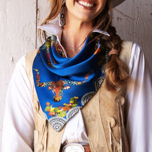 Fringe Scarves "Pecos The Longhorn" Wild Rag ACCESSORIES - Additional Accessories - Wild Rags & Scarves Fringe Scarves   