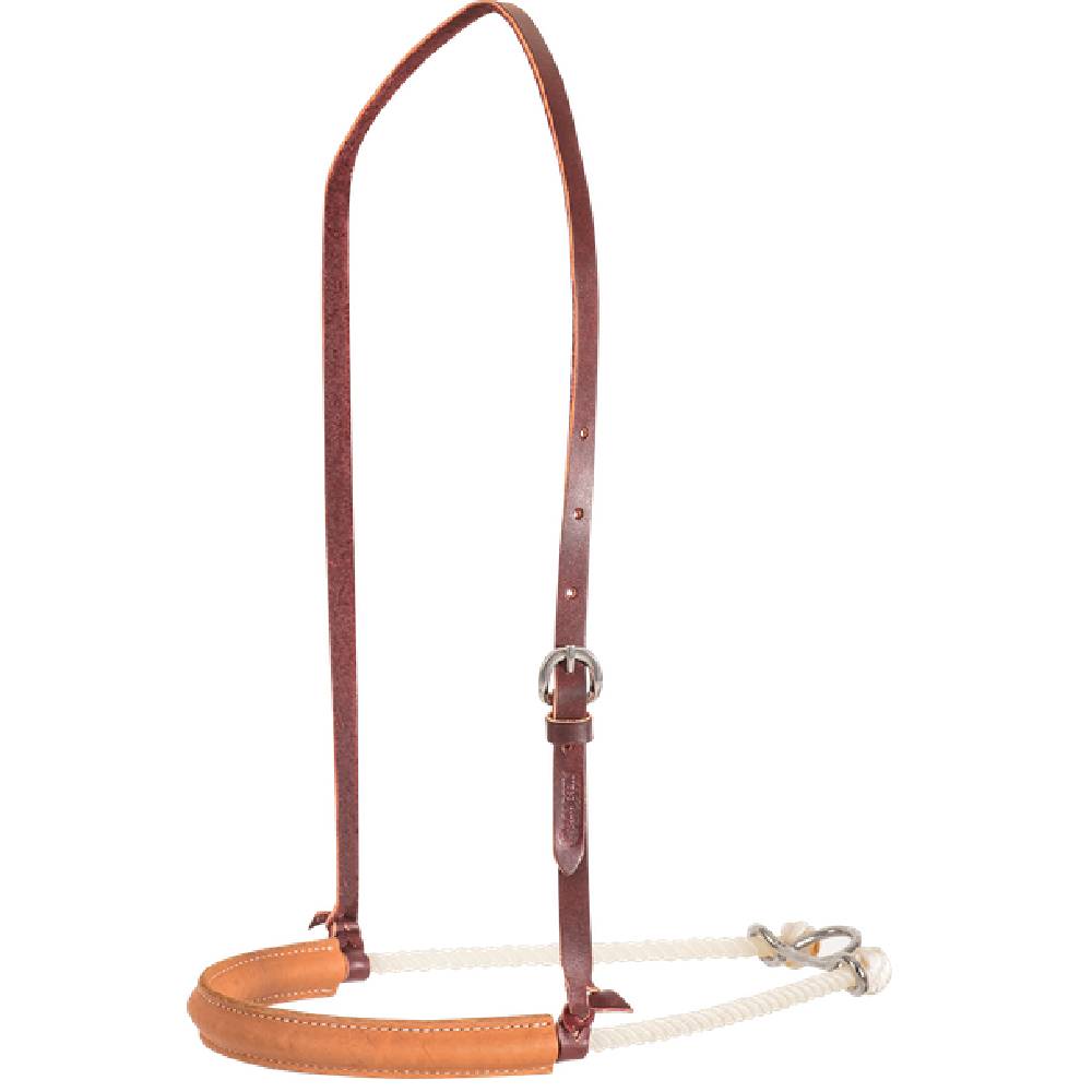 Martin Saddlery Single Rope Natural Roughout Leather Covered Noseband Tack - Nosebands & Tie Downs Martin Saddlery   