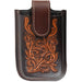 Martin Saddlery Leather Smart Phone Holder Tack - Saddle Accessories Martin Saddlery Floral Tooled with Dark Framed Edges