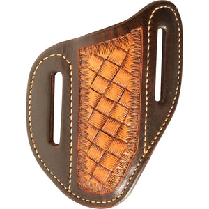 Martin Saddlery Angled Knife Scabbard Knives - Knife Accessories Martin Saddlery Small Naturalw/ Mini Coarse Weave Tool and Dark Framed Edges 
