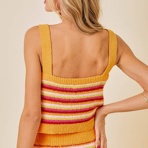 Striped Knit Crop Top WOMEN - Clothing - Tops - Sleeveless Day + Moon   
