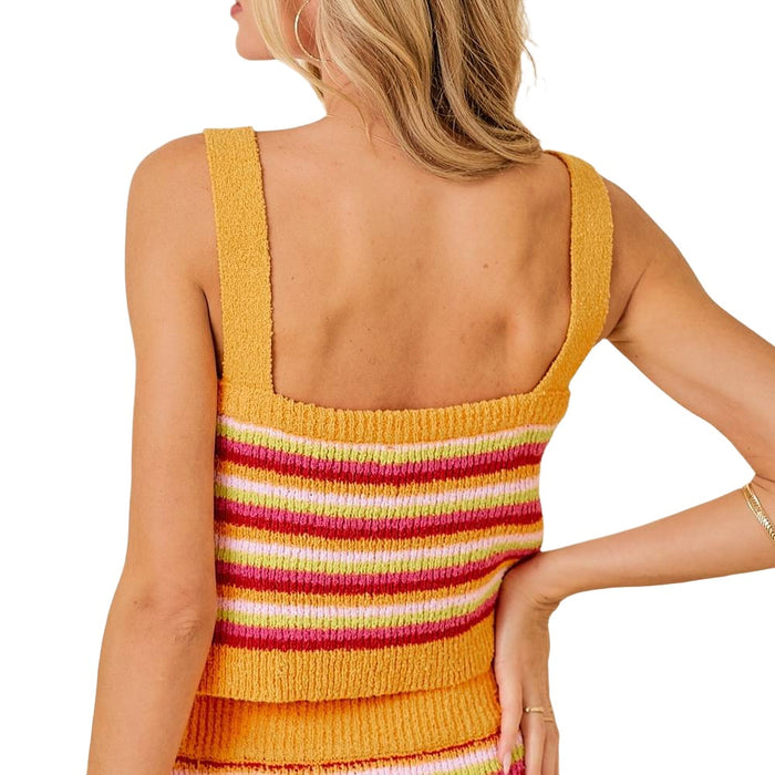 * Striped Knit Crop Top - FINAL SALE WOMEN - Clothing - Tops - Sleeveless Day + Moon
