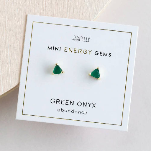 Mini Energy Gem Green Onyx Earring WOMEN - Accessories - Jewelry - Earrings JaxKelly   