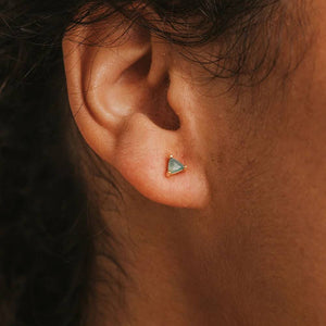 Mini Energy Gem Green Onyx Earring WOMEN - Accessories - Jewelry - Earrings JaxKelly   