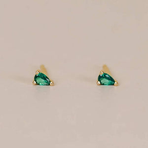 Emerald Teardrop Stud Earring WOMEN - Accessories - Jewelry - Earrings JaxKelly   