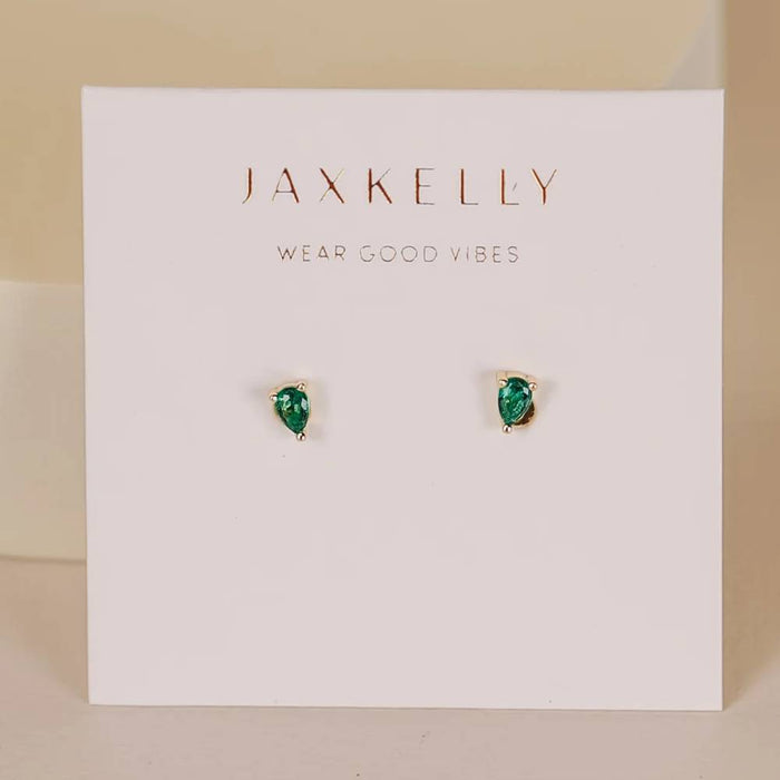 Emerald Teardrop Stud Earring WOMEN - Accessories - Jewelry - Earrings JaxKelly   
