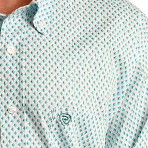 Rock & Roll Denim Men's Turquoise Ditsy Shirt MEN - Clothing - Shirts - Long Sleeve Shirts Panhandle   