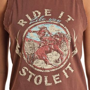 Rock & Roll Denim Women's "Ride It" Muscle Tank Top WOMEN - Clothing - Tops - Sleeveless Panhandle   