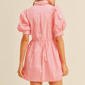 Puff Sleeve Mini Dress WOMEN - Clothing - Dresses En Merci   