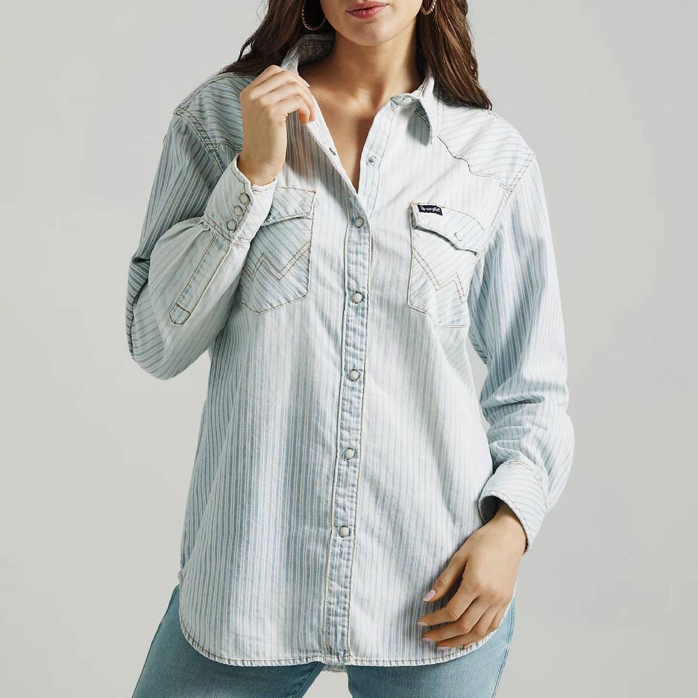 Wrangler Women's Retro Western Boyfriend Snap Shirt WOMEN - Clothing - Tops - Long Sleeved Wrangler   