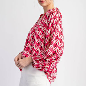 Geo Print Blouse WOMEN - Clothing - Tops - Long Sleeved ee:some   