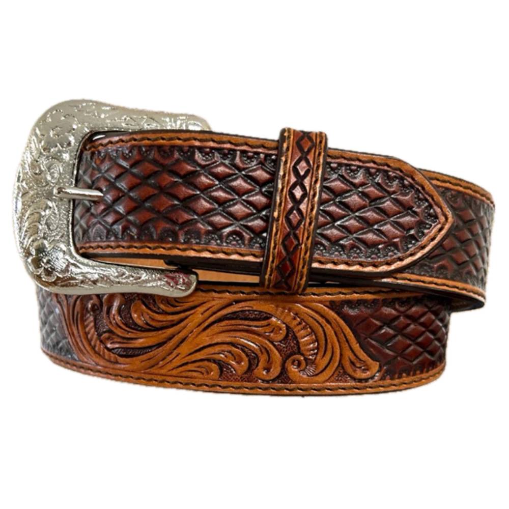 Ranger Belt Company Diamond and Floral Pattern Belt — Teskeys