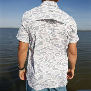 Burlebo White Camo Performance Fishing Shirt MEN - Clothing - Shirts - Short Sleeve Shirts Burlebo   