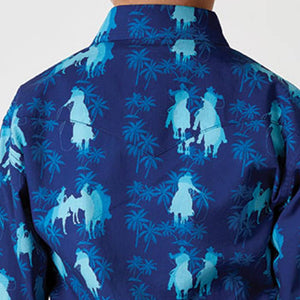 Roper Boy's Hawaiian Print Ombre Snap Shirt KIDS - Boys - Clothing - Shirts - Long Sleeve Shirts Roper Apparel & Footwear   