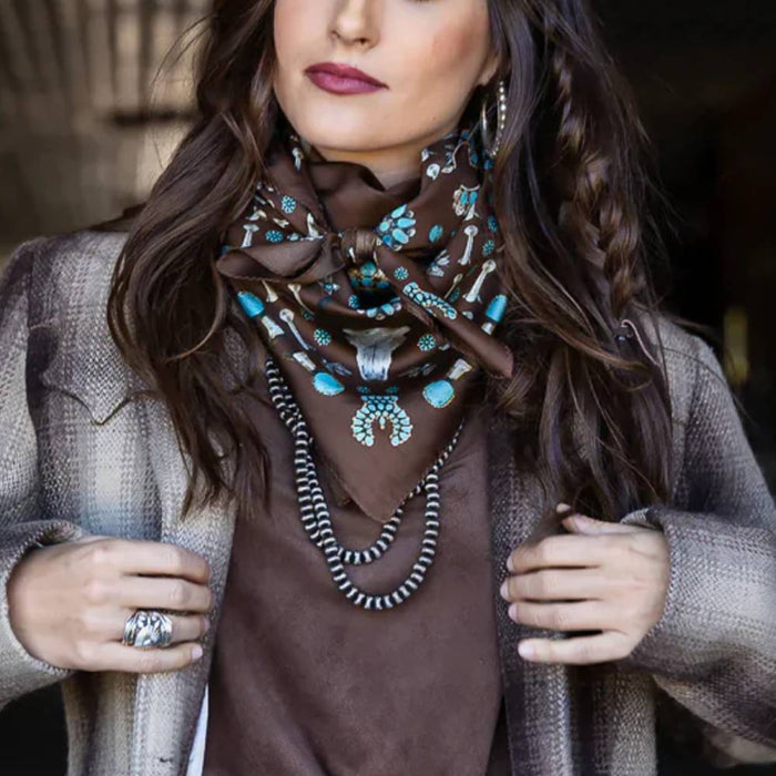 Fringe Scarves "Squash Blossomed" Short Wild Rag ACCESSORIES - Additional Accessories - Wild Rags & Scarves Fringe Scarves   