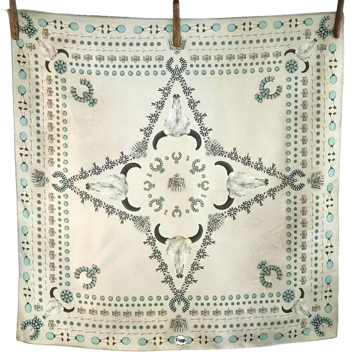 Fringe Scarves "Squash Blossomed" Long Wild Rag ACCESSORIES - Additional Accessories - Wild Rags & Scarves Fringe Scarves   