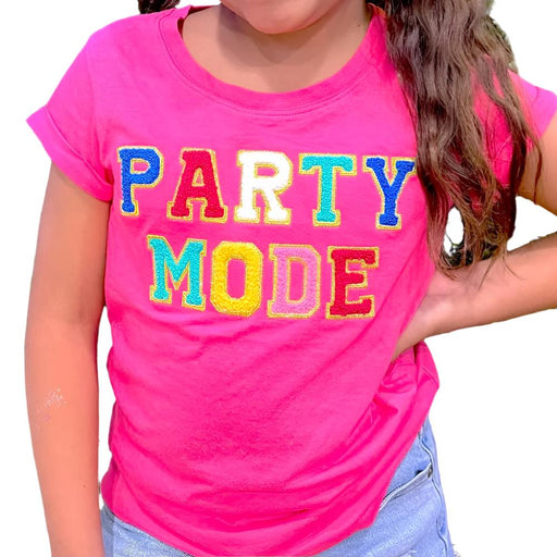 * Party Mode Chenille Gold Glitter Tee - FINAL SALE KIDS - Girls - Clothing - T-Shirts Paper Flower