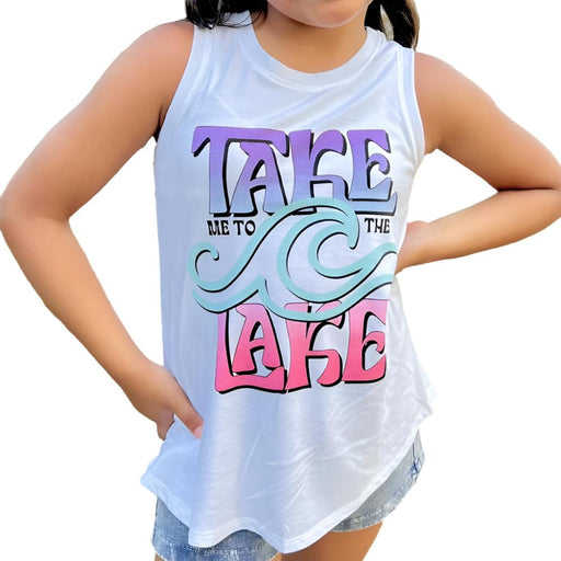 Girl's "Take Me To The Lake" Tank - FINAL SALE - Large KIDS - Girls - Clothing - Tops - Sleeveless Tops Paper Flower