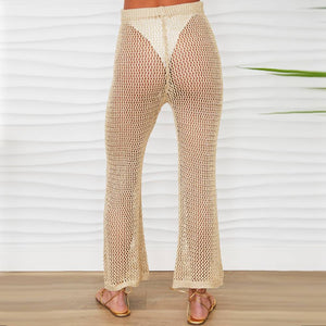 Italian Viscose Metallic Crochet Mid Rise Pant WOMEN - Clothing - Pants & Leggings Milio Milano   