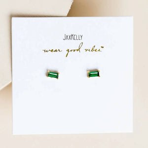 Baguette Emerald Earring WOMEN - Accessories - Jewelry - Earrings JaxKelly   