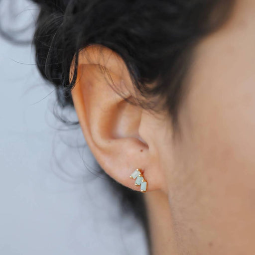 Offset Trio-Amazonite Earring WOMEN - Accessories - Jewelry - Earrings JaxKelly   
