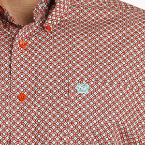 Cinch Men's Geo Diamond Print Shirt MEN - Clothing - Shirts - Short Sleeve Shirts Cinch   