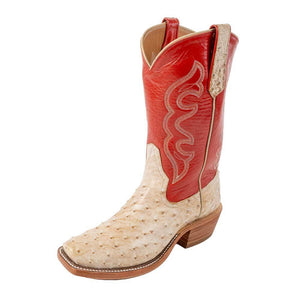 Rios Of Mercedes Women's Antique Saddle White Wax Full Quill Ostrich Boot WOMEN - Footwear - Boots - Exotic Boots Rios of Mercedes Boot Co.   