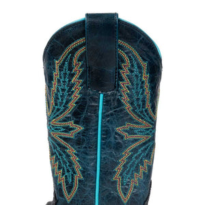 Macie Bean Girl's Cowgirl Black Caiman Belly Print Boot