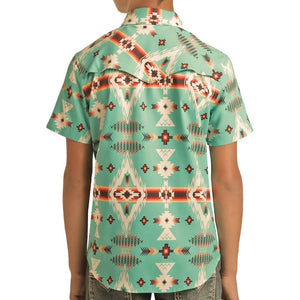 Rock & Roll Denim Boy's Aztec Tek Shirt KIDS - Boys - Clothing - Shirts - Short Sleeve Shirts Panhandle   