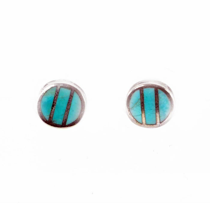Peyote Bird Designs Large Turquoise Stud Earrings — Teskeys