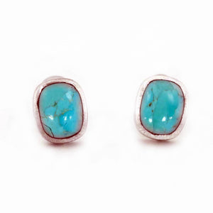 Peyote Bird Designs Large Turquoise Stud Earrings WOMEN - Accessories - Jewelry - Earrings Peyote Bird Designs Rounded Rect  
