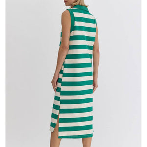 Stripe Collar Sleeveless Dress WOMEN - Clothing - Dresses Entro   