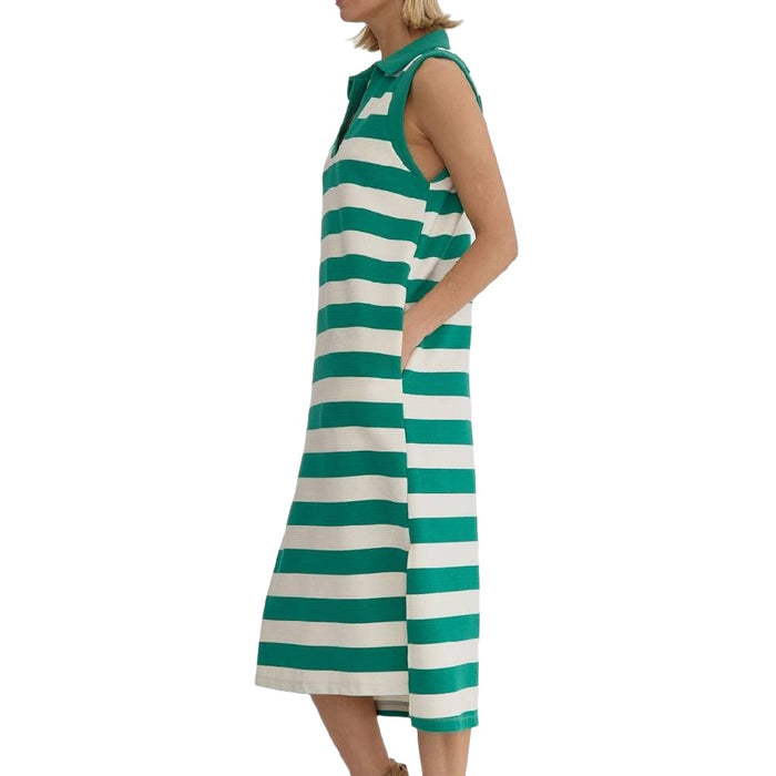 Stripe Collar Sleeveless Dress WOMEN - Clothing - Dresses Entro   