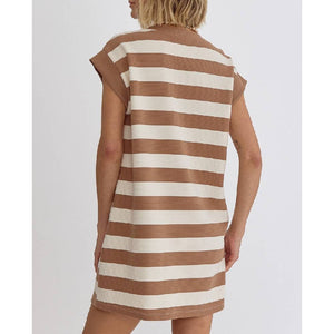 Stripe Sleeveless Mini Dress WOMEN - Clothing - Dresses Entro   