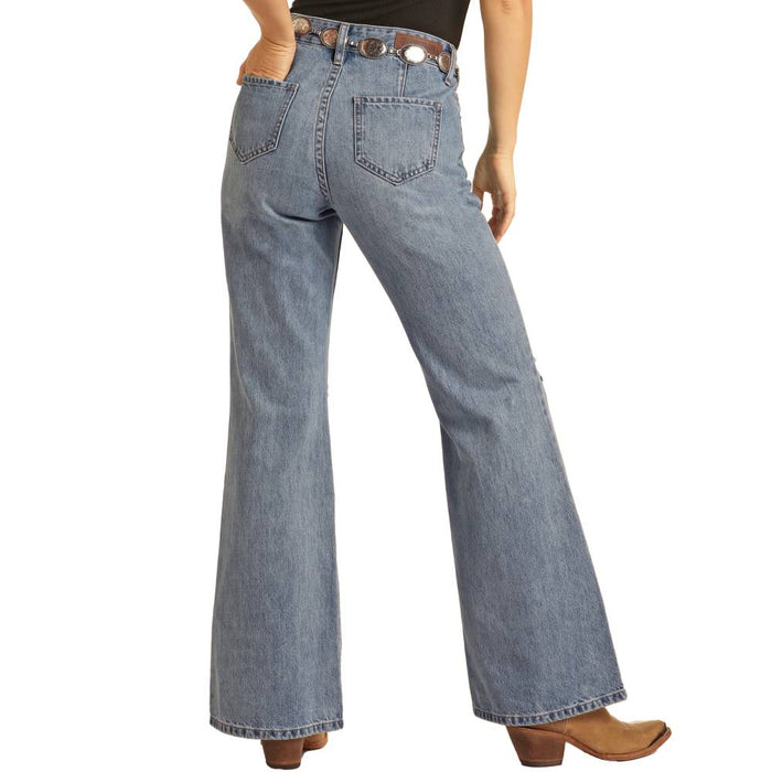 Rock & Roll Denim Women's High Rise Distressed Flare Jeans WOMEN - Clothing - Jeans Panhandle   