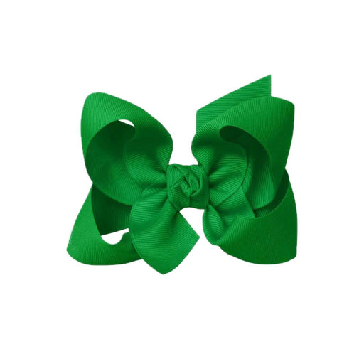 Signature Grosgrain Bow On Clip - 4.5" Emerald KIDS - Accessories Beyond Creations LLC   