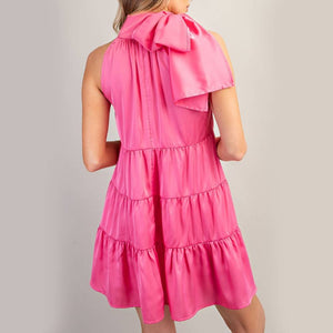 Tiered Tie Neck Dress WOMEN - Clothing - Dresses Glam   