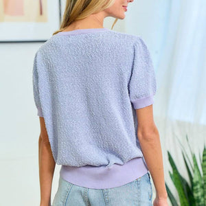 Texture Knit Top WOMEN - Clothing - Tops - Short Sleeved First Love   