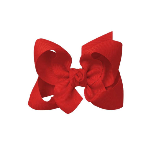 Signature Grosgrain Bow on Clip - 4.5" Red KIDS - Accessories Beyond Creations LLC   