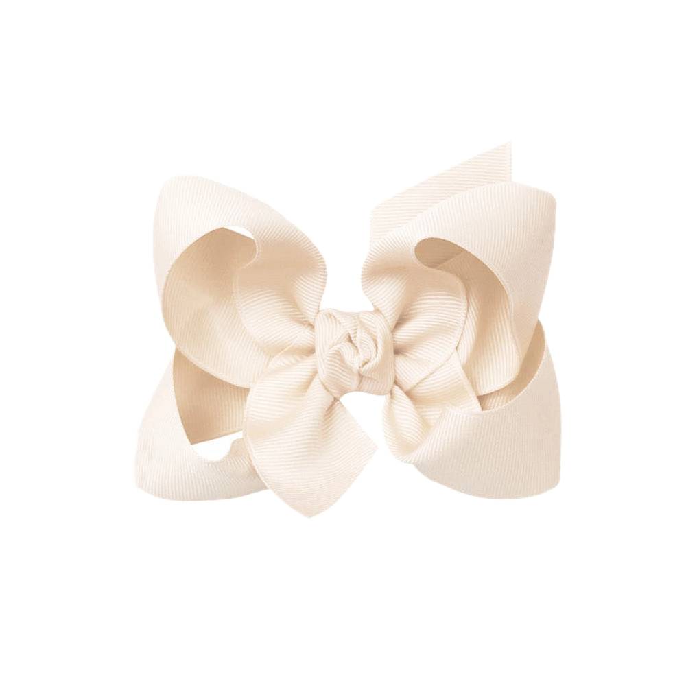 Signature Grosgrain Bow on Clip - 4.5" Nude KIDS - Girls - Accessories Beyond Creations LLC   
