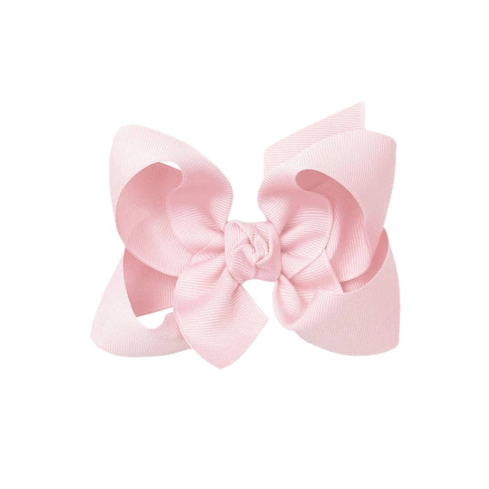 Signature Grosgrain Bow on Clip - 4.5" Light Pink KIDS - Accessories Beyond Creations LLC   