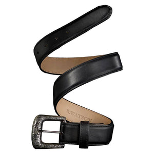 R. Watson Black Calf Skin Belt MEN - Accessories - Belts & Suspenders R Watson   