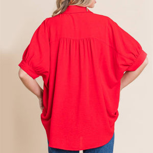 Solid Dolman Sleeve Blouse WOMEN - Clothing - Tops - Short Sleeved Jodifl   