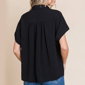 Solid Kimono Sleeve Blouse WOMEN - Clothing - Tops - Short Sleeved Jodifl   