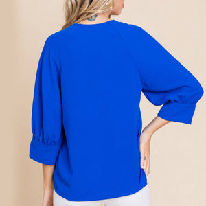 Solid Peasant Sleeve Blouse WOMEN - Clothing - Tops - Long Sleeved Jodifl   
