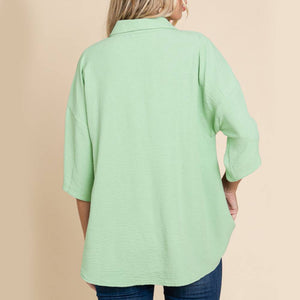 Solid Drop Shoulder Blouse WOMEN - Clothing - Tops - Long Sleeved Jodifl   