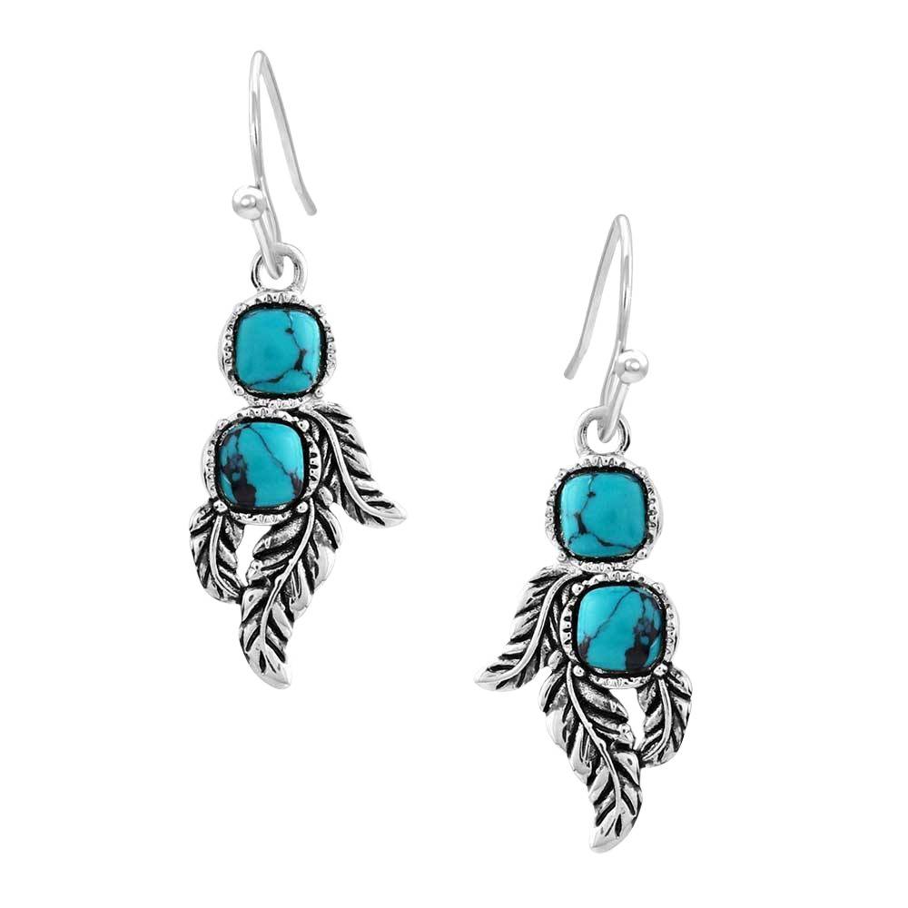 Montana Silversmiths Whispering Winds Feather Turquoise Earrings WOMEN - Accessories - Jewelry - Earrings Montana Silversmiths   