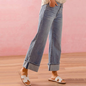 Mid Rise Rolled Hem Jean WOMEN - Clothing - Jeans So Me   
