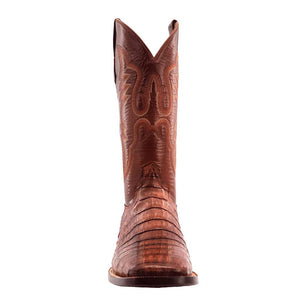 R.Watson Men's Cognac Caiman Tail - FINAL SALE MEN - Footwear - Exotic Western Boots R Watson   