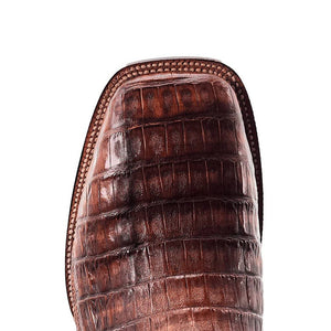 R.Watson Men's Cognac Caiman Tail - FINAL SALE MEN - Footwear - Exotic Western Boots R Watson   